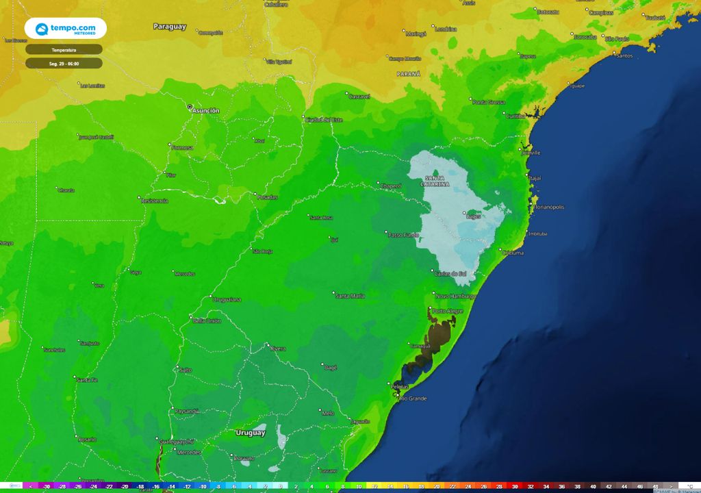 Brusca mudança do tempo frente fria temporais muito frio e geadas no Sul