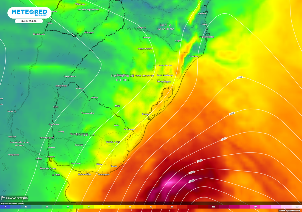 Após calor e o ciclone extratropical vem uma massa de ar polar