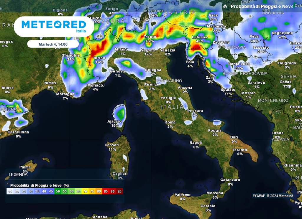 Dove pioverà in Italia questa settimana La previsione di