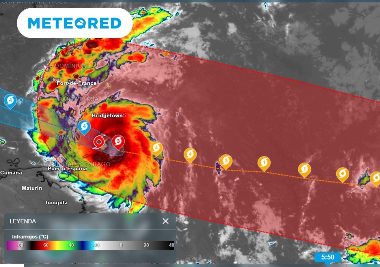 El huracán Beryl se intensificó a categoría 4 y este lunes llega a las