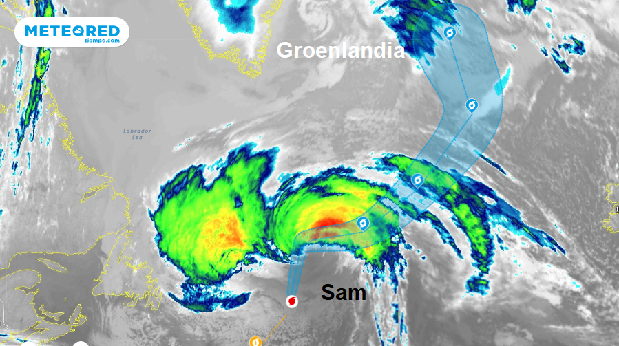 El huracán Sam a post tropical y el Atlántico en blanco