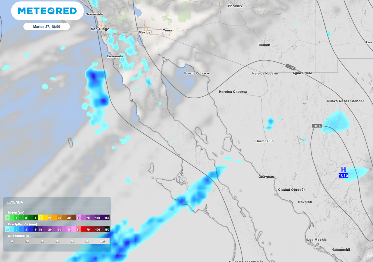 El Tiempo En El Estado De Baja California 27 De Febrero Lluvias Sobre