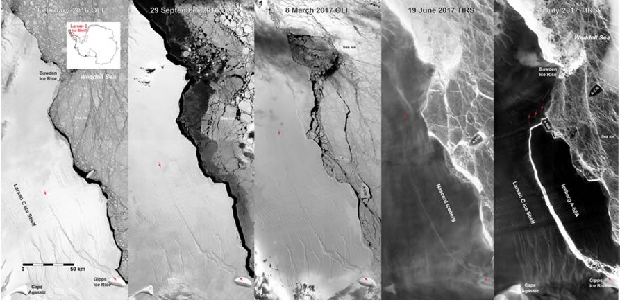 Evolución del iceberg gigante que se desprendió en la Antártida