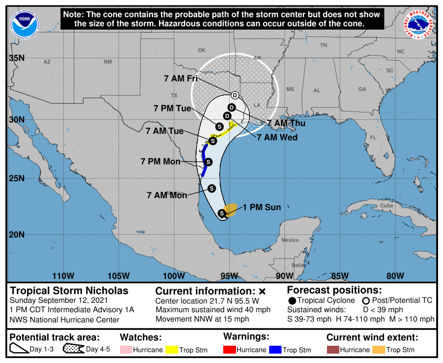 La tormenta tropical Nicholas se ha formado en el Golfo de México