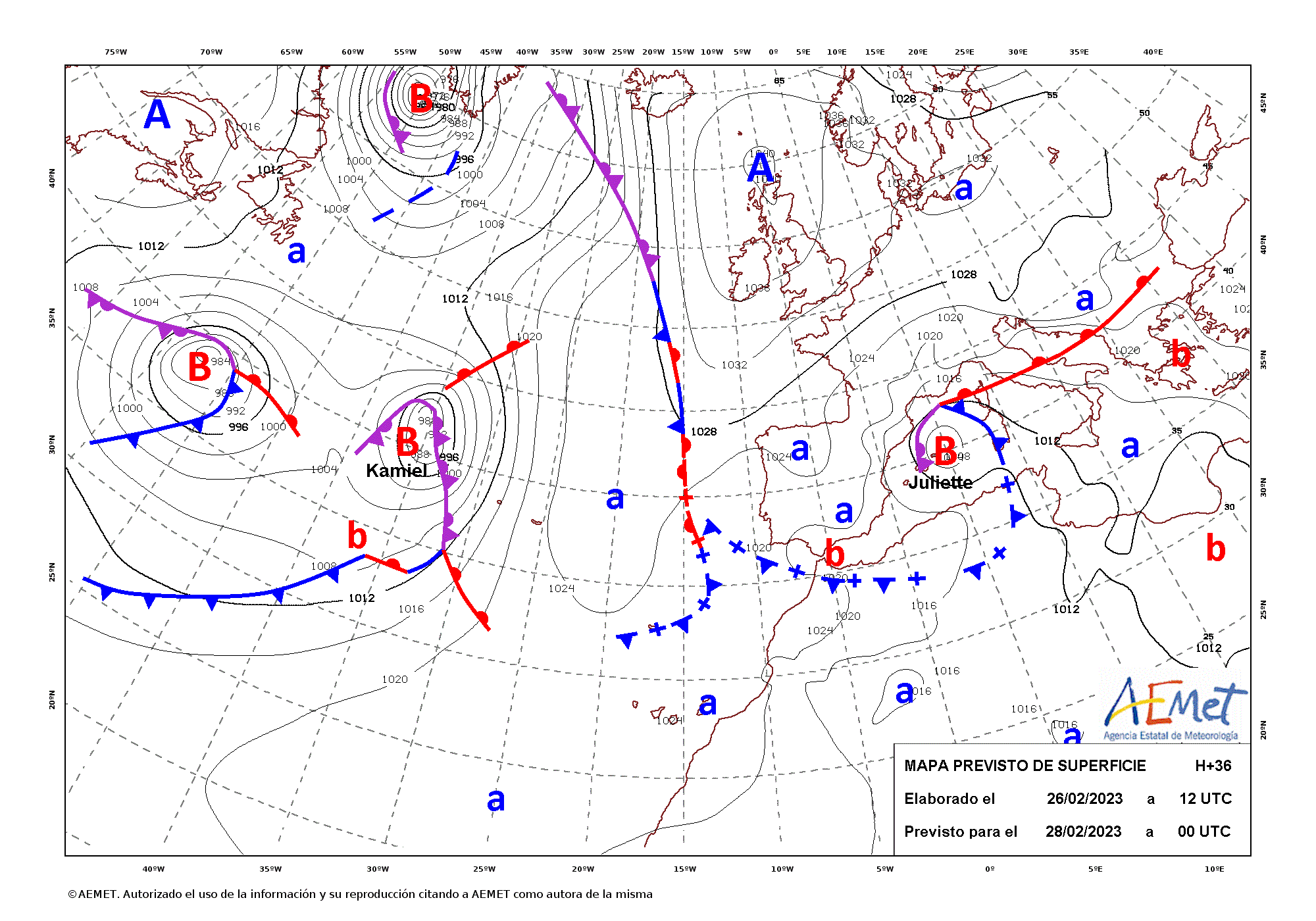 Las borrascas de alto impacto Juliette y Kamiel así nos afectarán