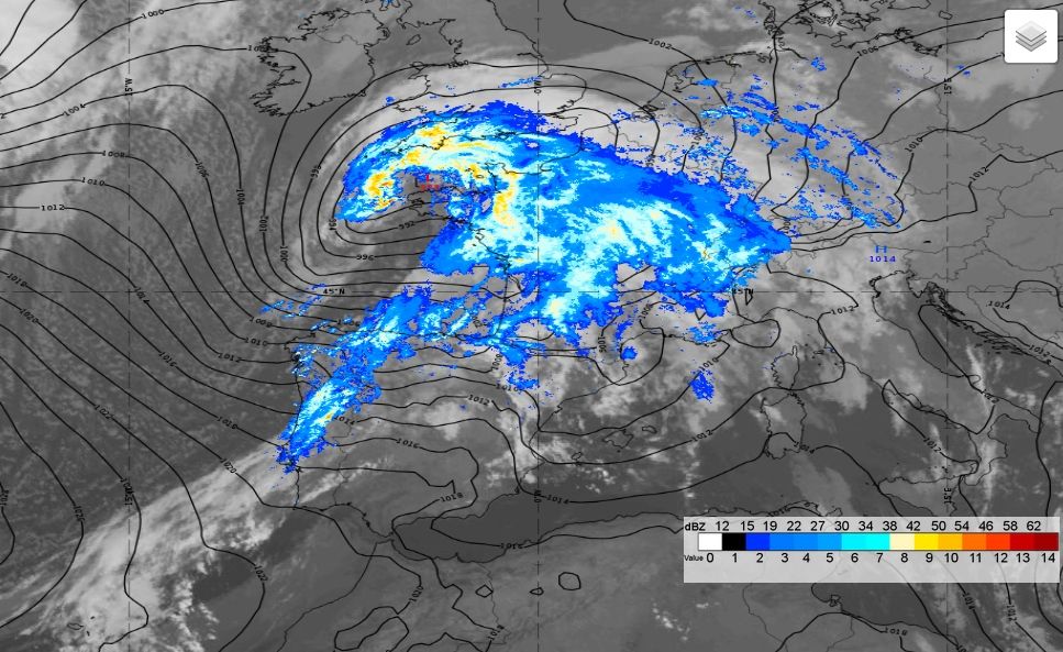 Nueva borrasca atlántica y temporal asociado Norberto