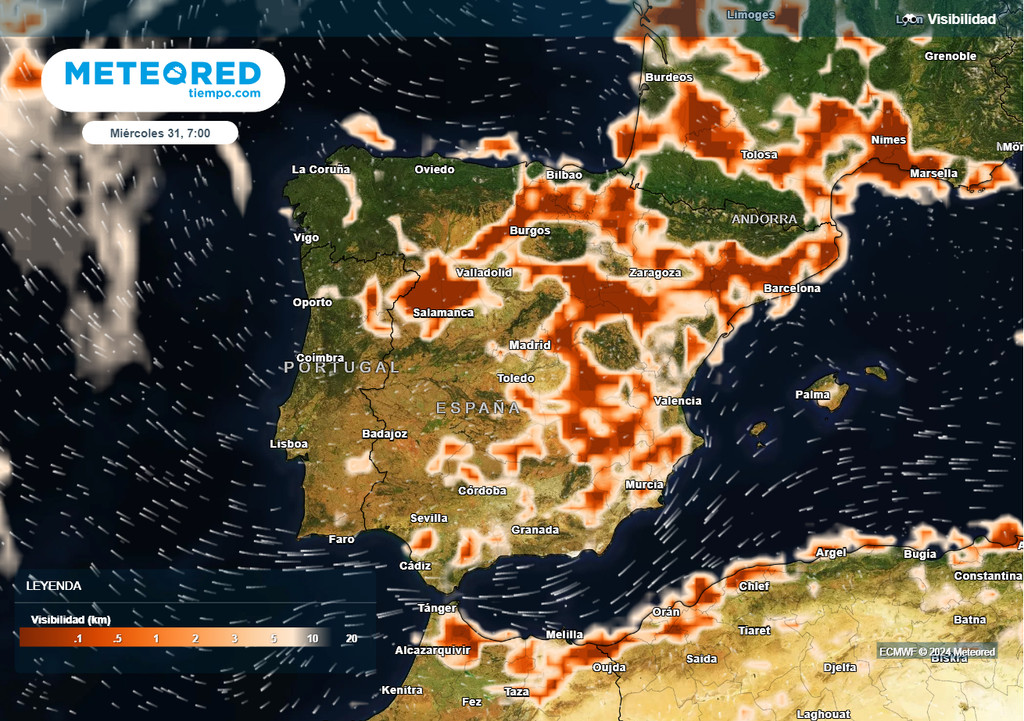 Pronóstico de precipitaciones de Meteored así va a llover en los