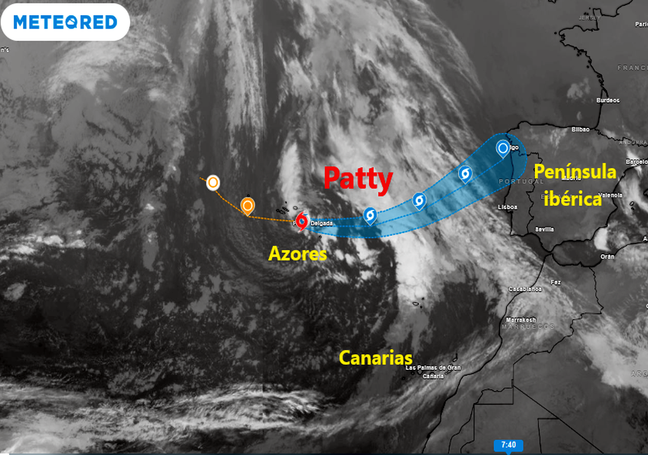 La tormenta subtropical Patty hacia la Península y la tormenta tropical