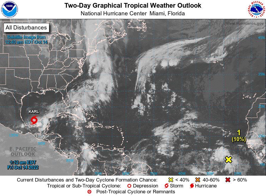 La Tormenta Tropical Karl Frente A Las Costas De M Xico Con Fuertes Lluvias