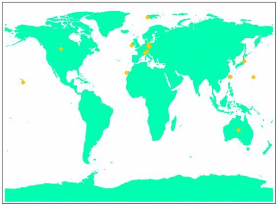 Red VAG de medida de AOD con fotómetros de alta precisión PFR. Figura del World Radiation Center.