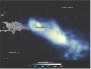 Precipitaciones torrenciales en Puerto Rico por el huracán Maria