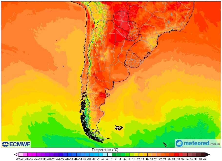 Temperaturas modelo ECMWF Pronóstico