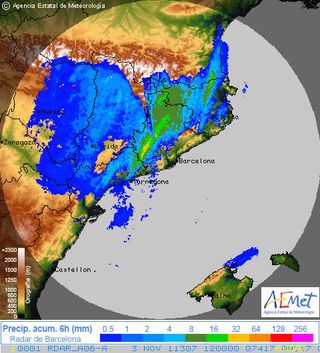 Nuevos productos radar de AEMET en Internet: las imágenes de acumulación regional de 6h. Parte I