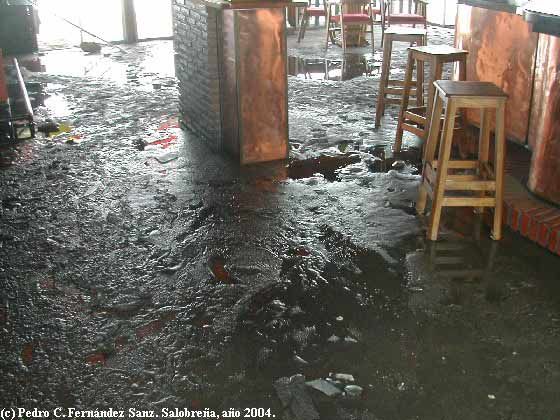 Fig. 17. Destrozos en el interior de un conocido Pub en el Paseo Marítimo en Salobreña. Fig. 17. Destrozos en el interior de un conocido Pub en el Paseo Marítimo en Salobreña.