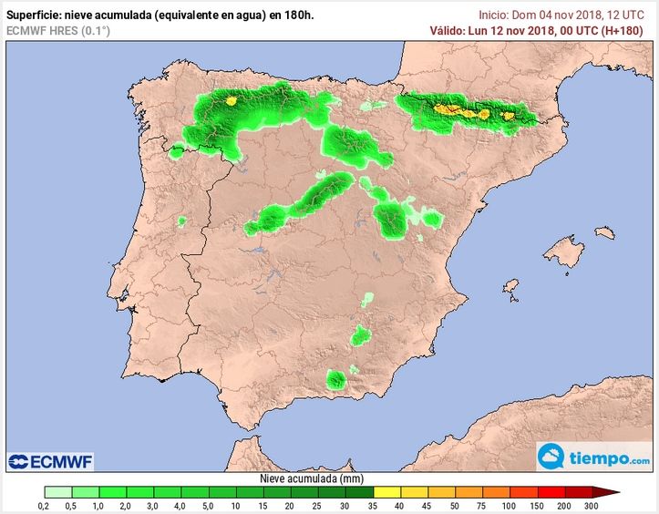 Foto 7: Nieve acumulada para la semana 5-11 noviembre 2018 Foto 7: Nieve acumulada para la semana 5-11 noviembre 2018