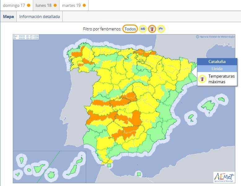1º Aviso Especial Por Ola De Calor De España En 2016