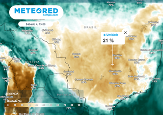 1º fim de semana de maio será marcado por baixa umidade, onda de calor e pelo risco de chuvas volumosas e tempo severo!