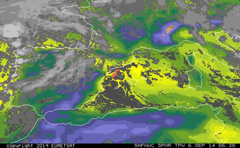 Alto contenido de agua precipitable Alto contenido de agua precipitable