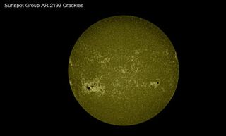 Crepitaciones del grupo de manchas solares AR 2192 