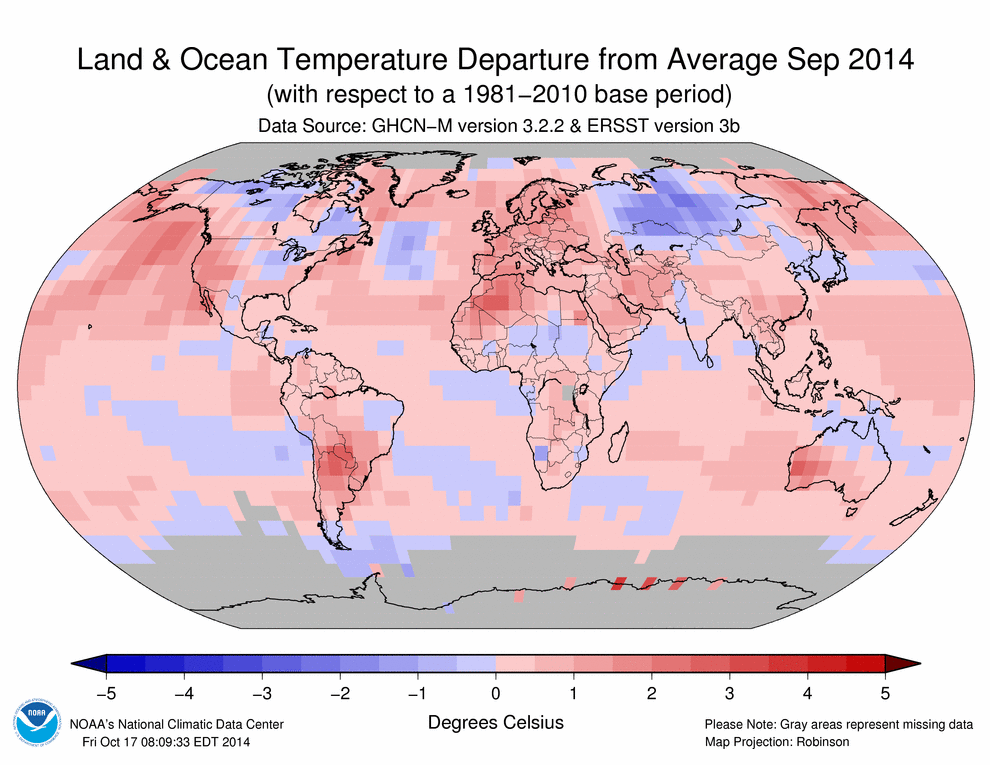Las temperaturas registradas entre enero y septiembre baten récords