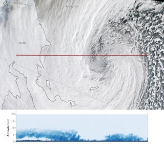 Dentro de la súper borrasca del mar de Bering: zonas de nevadas 