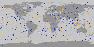 Cartografía mundial de las bolas de fuego o bólidos