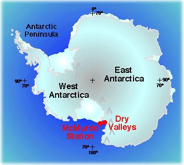 La Antártida y la ubicación de los Valles Secos La Antártida y la ubicación de los Valles Secos