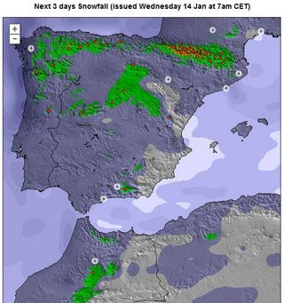 La nieve hará acto de presencia en muchas partes de la Península