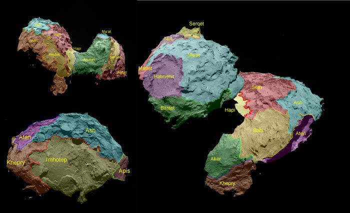 Mapas regionales del Cometa