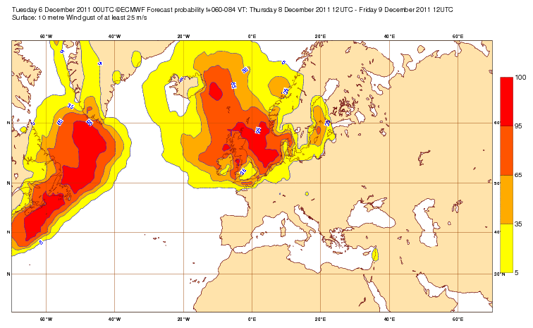 Mapas y gráficos liberados provisionalmente del modelo del Centro Europeo, CEPMP