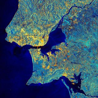 Lisboa vista por radar desde el espacio