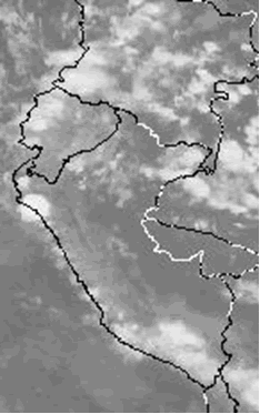 IMAGEN GOES 08 (Infrarroja) – 14 Febrero 1998, 7:00 p.m.