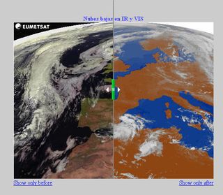 Imágenes VIS e IR del MSG y efecto "parabrisa"