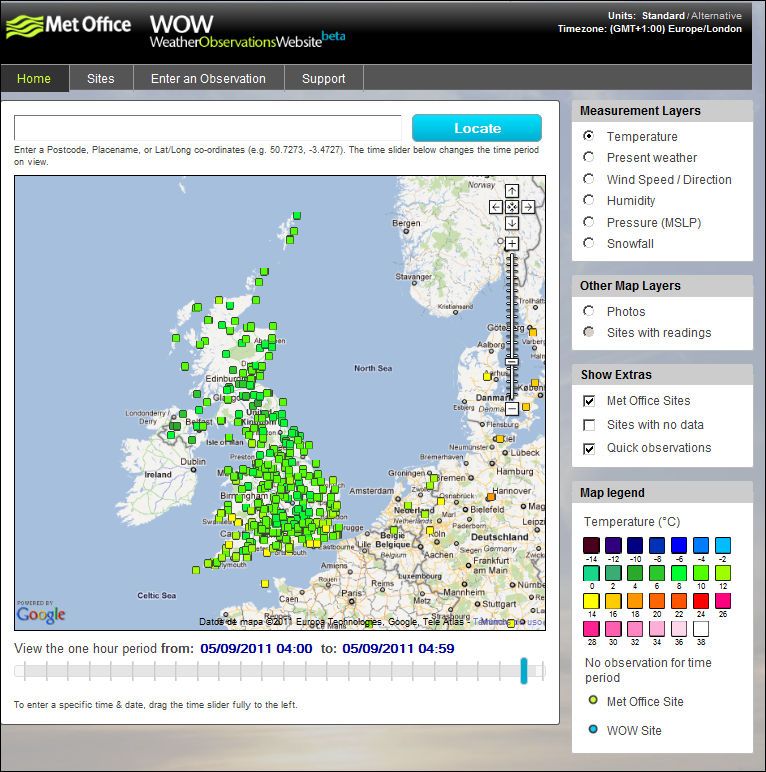 Figura 1. Interfaz de bienvenida de la versión beta. Figura 1. Interfaz de bienvenida de la versión beta. Fuente: Met Office