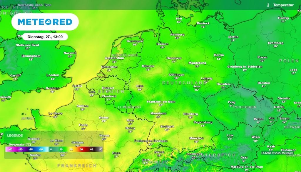 warm, wetter, deutschland Am Dienstag erreichen uns ungewöhnlich warme Luftmassen. Im Westen sind 19 bis 21 Grad möglich.