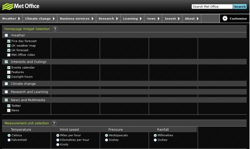 La nueva página web (beta) de la Met Office con importantes novedades para  los usuarios