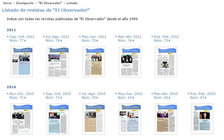 Página de "El Observador" capturada en octubre de 2011 Página de "El Observador" capturada en octubre de 2011. Para más detalles ver link de más abajo. Fuente: AEMET