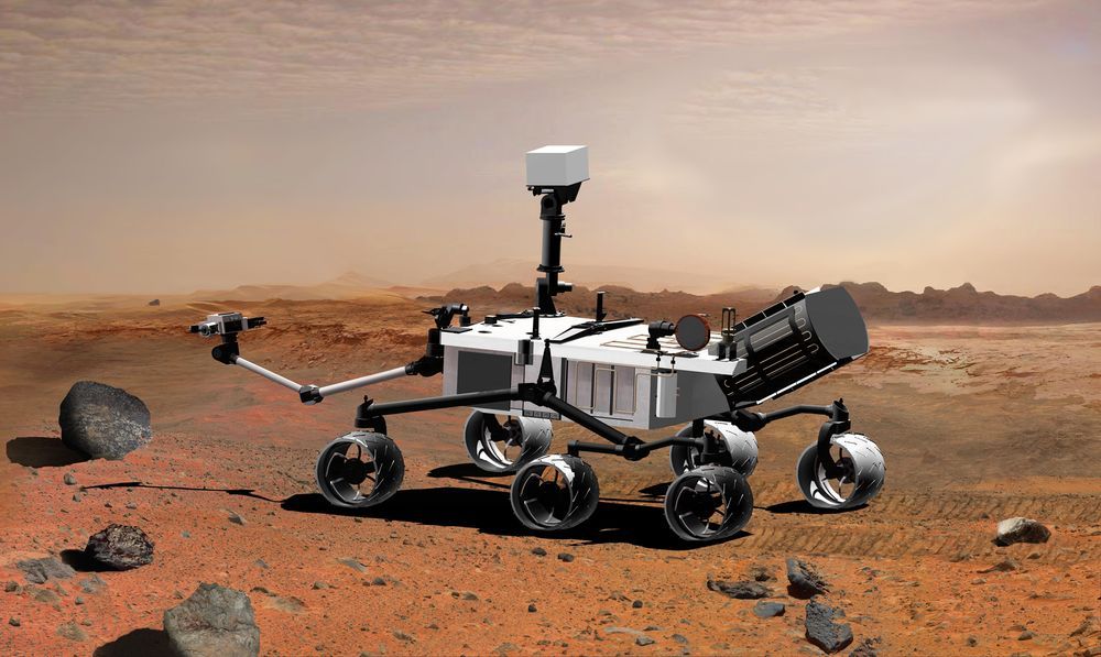 Figura 2. Recreación artística del rover REMS sobre la superficie marciana