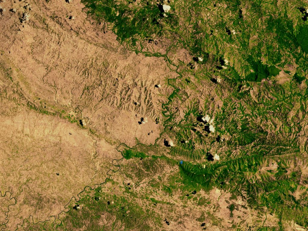 La deforestación en tierras congoleñas vista desde satélite. Imagen de alta resolución captada con la cámara RALCam3 diseñada por un equipo de científicos del Rutherford Appleton Laboratory (RAL), en Reino Unido.