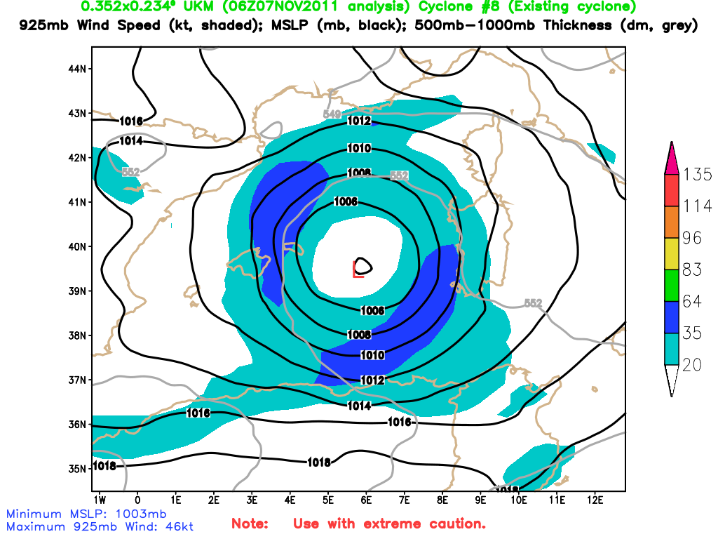 Ciclón subtropical (INVEST 01M) en el área mediterránea occidental 67