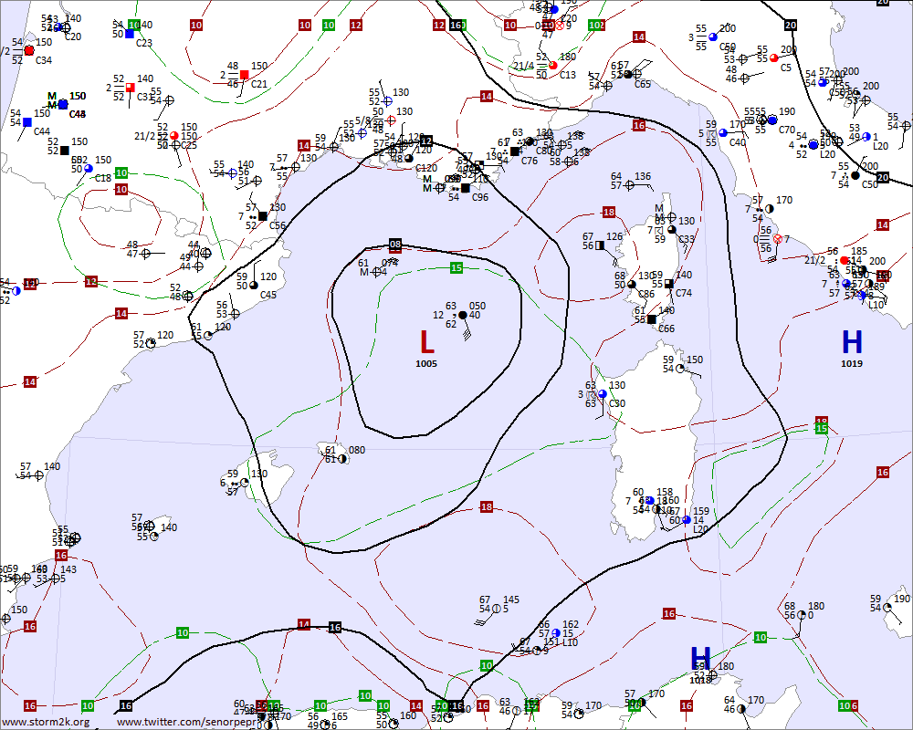 Ciclón subtropical (INVEST 01M) en el área mediterránea occidental 67