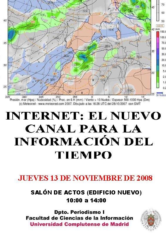 Figura 3.- Cartel de una Jornada académica sobre información meteorológica organizada por Mª Luisa Sánchez Calero en el año 2008