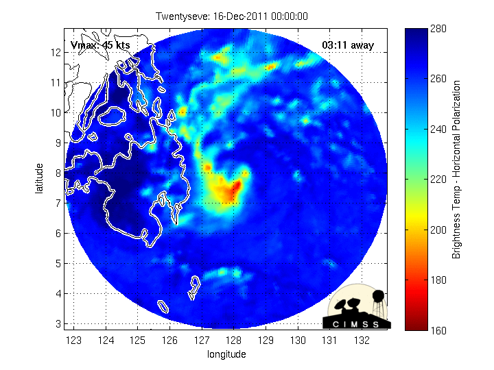El ciclón Washi visto por microondas cuando golpeó el sur de Filipinas