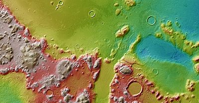 Mapa de elevación de Phlegra Montes
