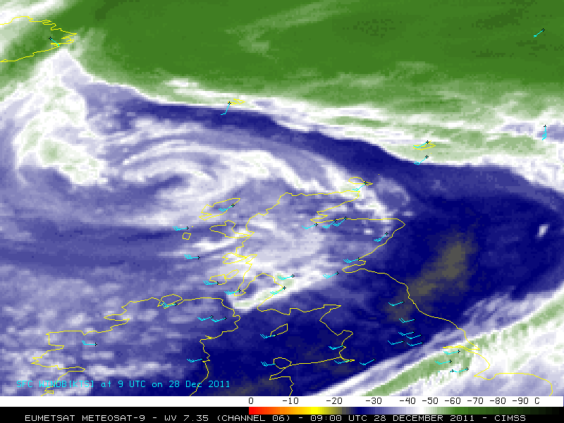 Secuencia de imágenes de EUMETSAT del Meteosat-9 en el canal WV Secuencia de imágenes de EUMETSAT del Meteosat-9 en el canal WV