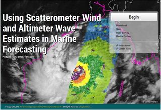 Usando las estimaciones de viento por dispersómetro y de olas por altímetro en la predicción marítima