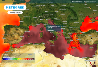 2 ºC más de golpe hasta el domingo: el domo de calor disparará la temperatura del mar Mediterráneo 