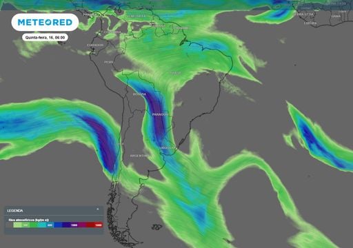 Dois rios atmosf&eacute;ricos atingem a Am&eacute;rica do Sul simultaneamente