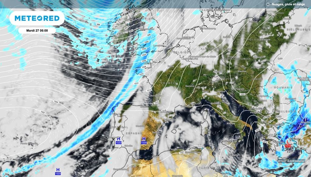 Un air plus doux à l'avant d'une perturbation. Un air plus doux à l'avant d'une perturbation.