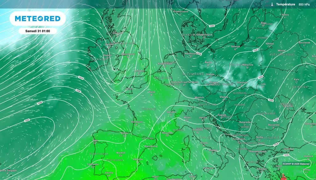 Une zone anticyclonique va bloquer les dépressions sur une large partie de l'hexagone. Une zone anticyclonique va bloquer les dépressions sur une large partie de l'hexagone.